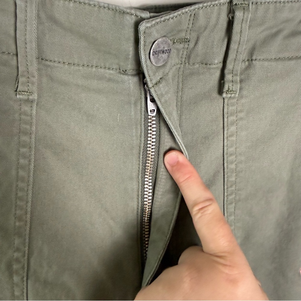 Driftwood Green Utility Boyfriend Crop Floral Embroidery Large - Picture 5 of 16